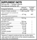 mito guard 100 plus (perque) supplement facts