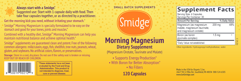 Morning Magnesium Smidge label