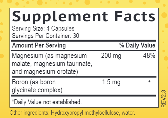 Morning Magnesium Smidge supplement facts