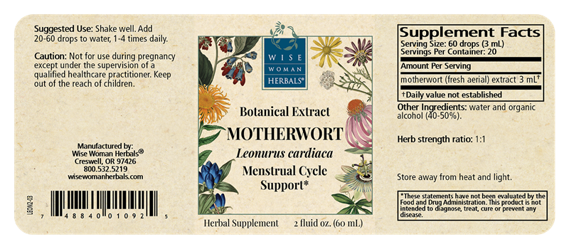 leonurus motherwort wise woman herbals label