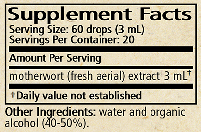 Motherwort (Leonurus cardiaca) Supplement Facts Label