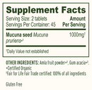 mucuna tablets banyan botanicals supplement facts