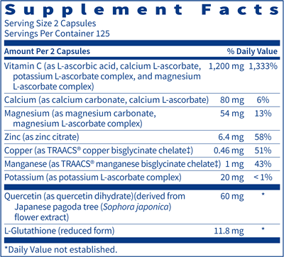 Multi-Element Buffered C (Klaire Labs) Supplement Facts