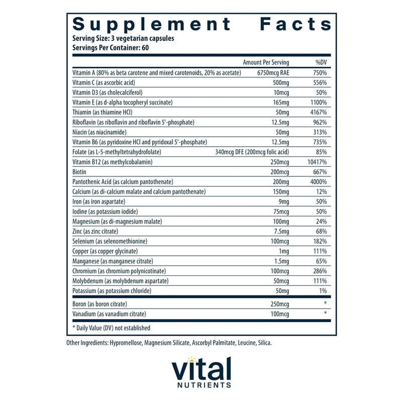 Multi-Nutrients with Iron & Iodine Vital Nutrients supplements