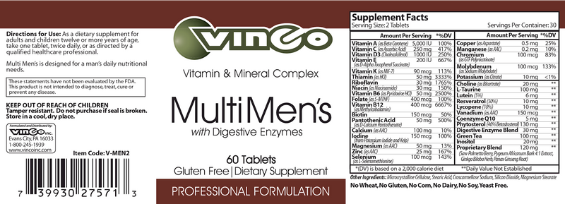 MultiMen's with Digestive Enzymes Vinco products