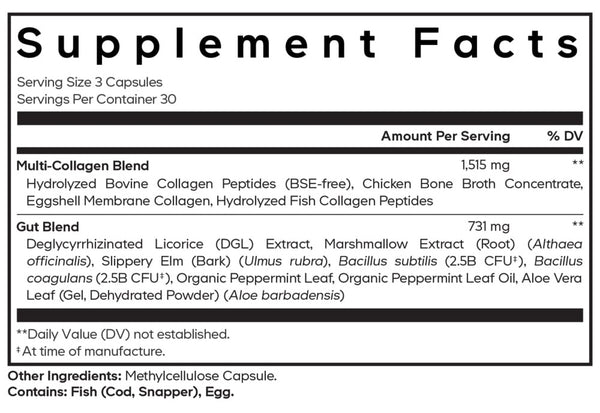 Multi Collagen + Gut Blend Supplement Facts Label