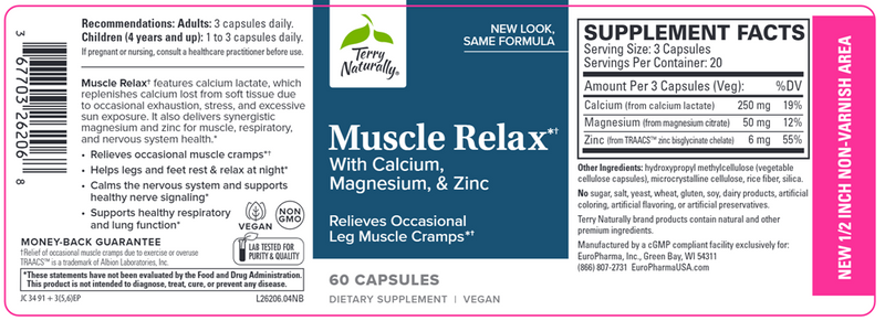 muscle relax (terry naturally) label