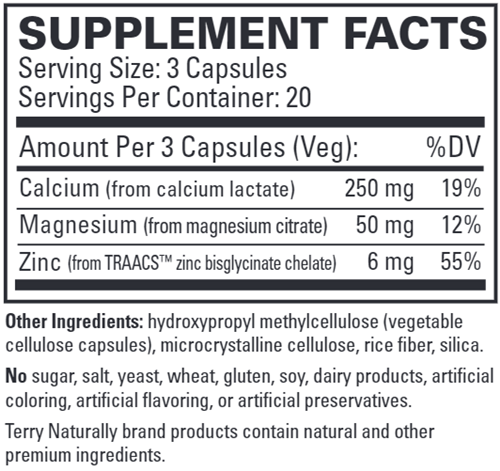 muscle relax (terry naturally) supplement facts