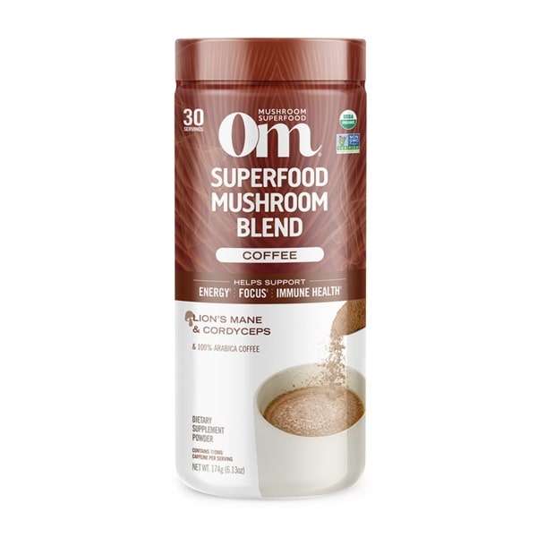 mushroom coffee blend canister (om mushrooms)