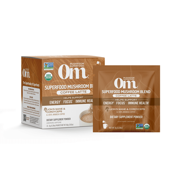 mushroom coffee latte 10 packets (om mushrooms)