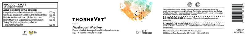 mushroom medley thorne vet label