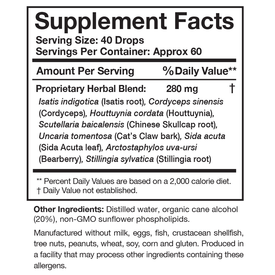Myc-P Supplement Facts Label