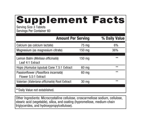 myocalm plus (metagenics) supplement facts