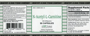 n-acetyl-l-carnitine 500 mg montiff label