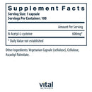 nac 600 mg vital nutrients supplement facts