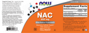 NAC 600 mg (now foods) label