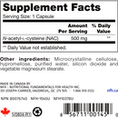nac sap (nfh nutritional fundamentals) supplement facts