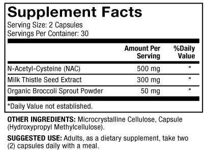 NAC with Milk Thistle (Dr. Mercola) supplement facts