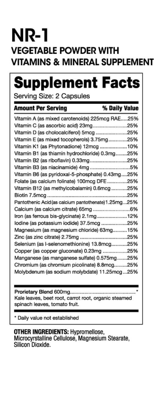 NR-1 supplement facts