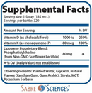 nanosol d-3 liposomal spray sabre sciences supplement facts