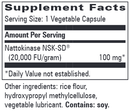 natto nsk mega progressive labs supplement facts