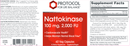 nattokinase 100 mg (protocol for life balance) label
