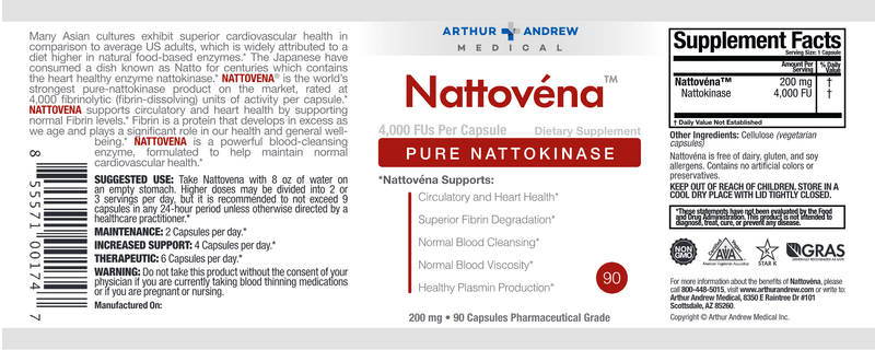 Nattovena (Arthur Andrew Medical Inc) 90ct Label