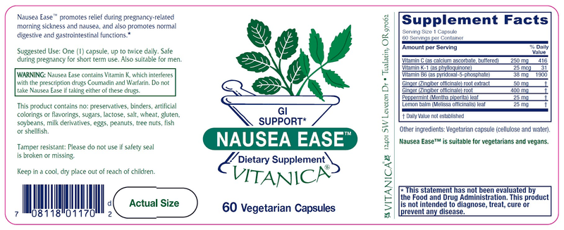 Nausea Ease Vitanica products