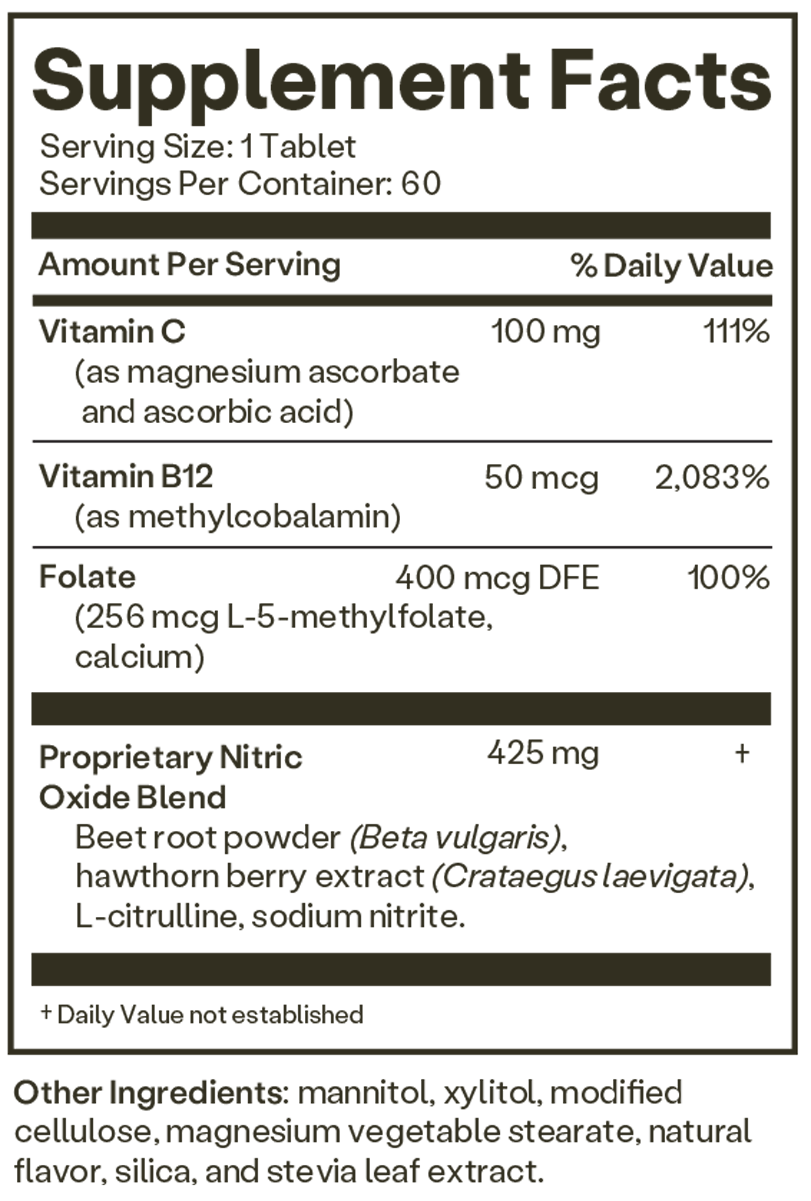 Neo 40 Professional Supplement Facts Label