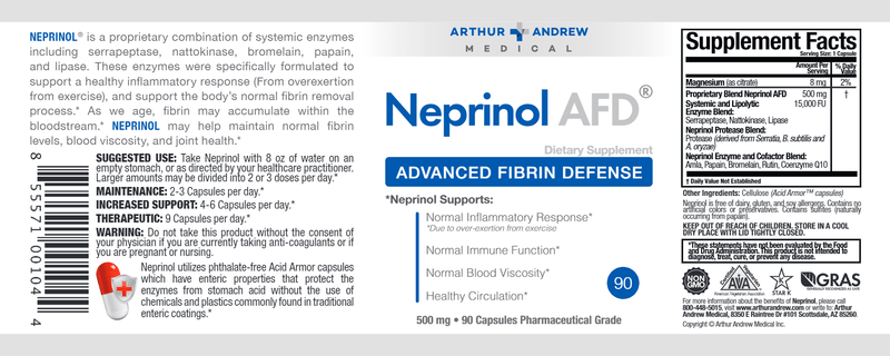 Neprinol AFD (Arthur Andrew Medical Inc) 90ct Label