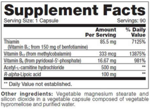nerve support sap nfh nutritional fundamentals supplement facts