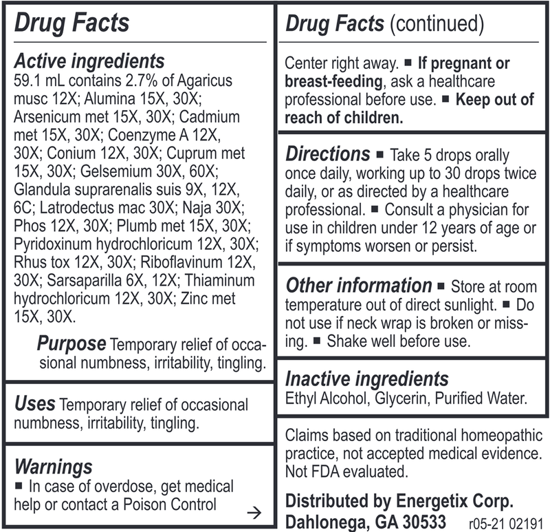 Neuro-Chord (Energetix) Drug Facts