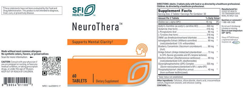 NeuroThera SFI Health Label