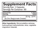 neurozinc brainmd supplement facts