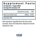 niacin vital nutrients supplement facts