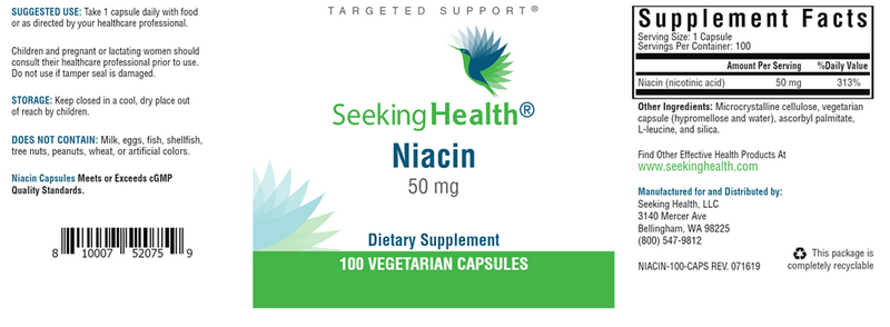 Niacin Seeking Health Label