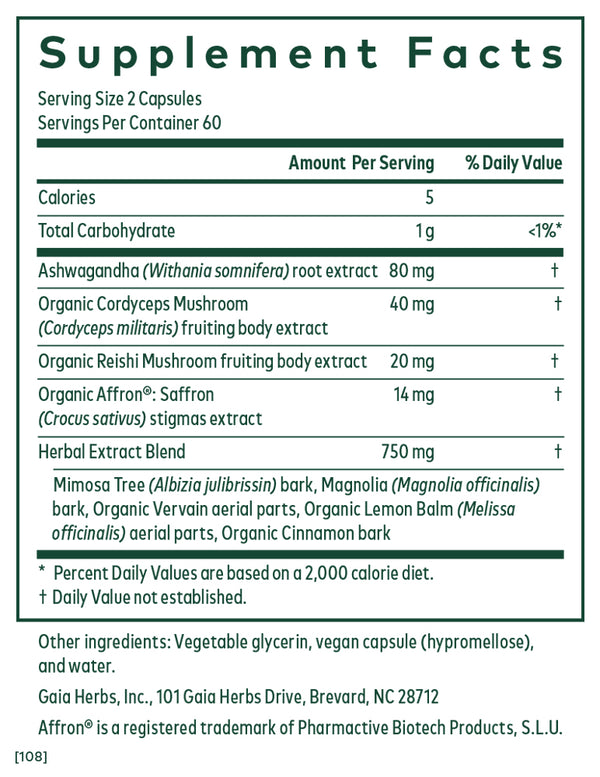 Nighttime HPA Phyto-Caps Supplement Facts Label
