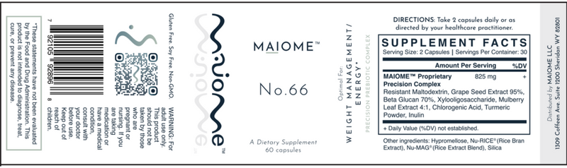 no. 66 weight management energy maiome label