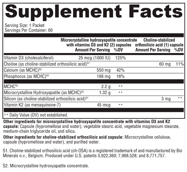 OSAplex MK-7™ Supplement Facts Label