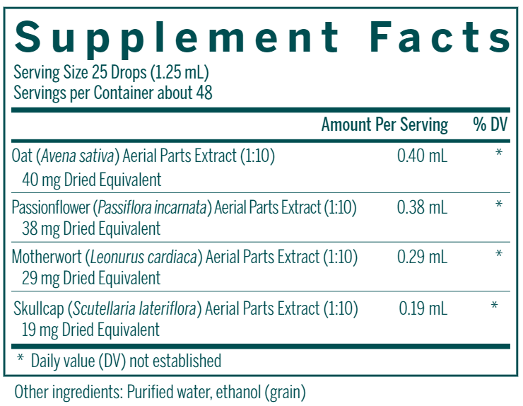 Oat Combination supplement facts Genestra