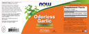odorless garlic (now foods) label