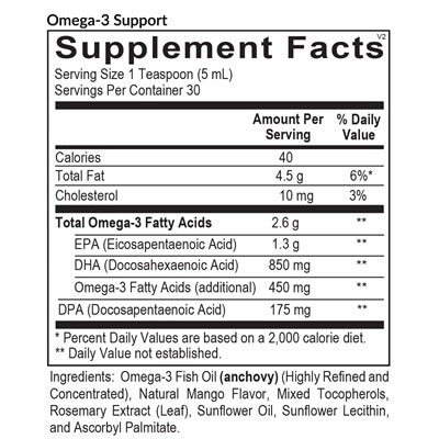 omega-3 support liquid (equilife) supplement facts