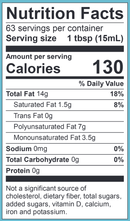 omega 3 6 9 oil blend (omega nutrition) nutrition facts