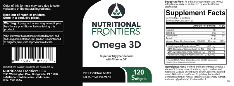 buy omega 3D lemon nutritional frontiers