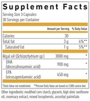 omega 3 vegan dha & epa 450 gold (biogena) supplement facts
