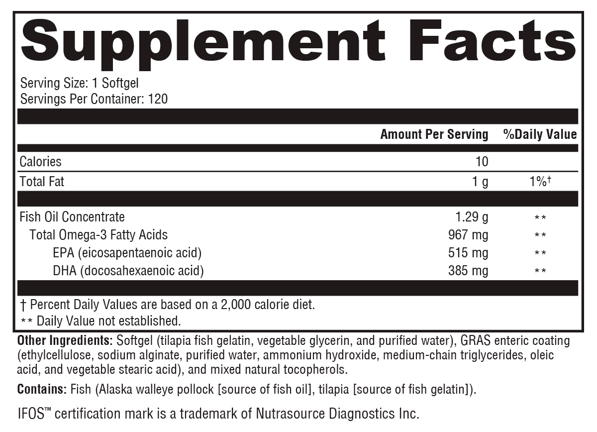 OmegaPure 900 EC™ Supplement Facts Label