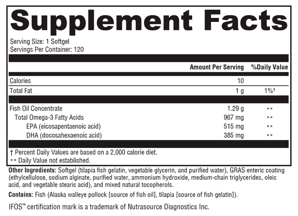 OmegaPure 900 EC™ Supplement Facts Label