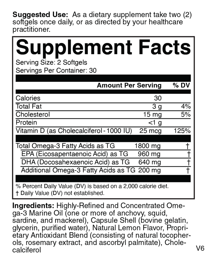 omega 3D lemon nutritional frontiers supplement facts