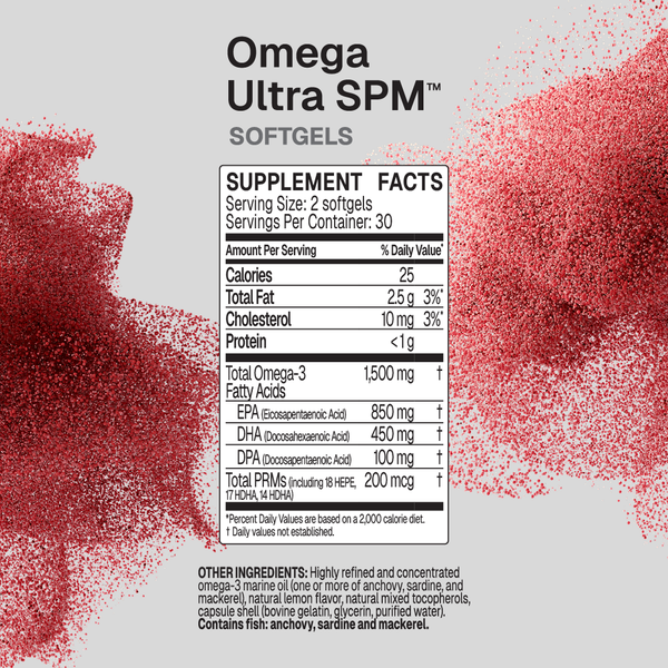 MegaMarine - Omega Ultra SPM Supplement Facts Label
