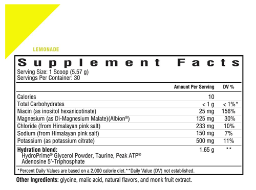 Optimal Electrolyte Lemonade Seeking Health supplement facts